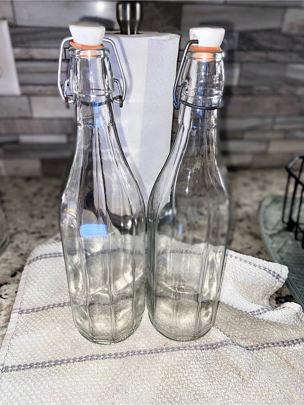 Glass Swing-Top Bottles Set of 2